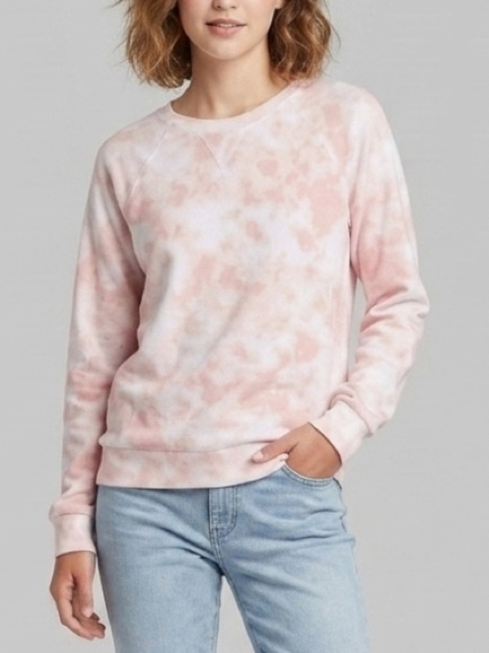 NEW 2LIV tie dye sweatshirt pink LARGE Pullover long sleeve